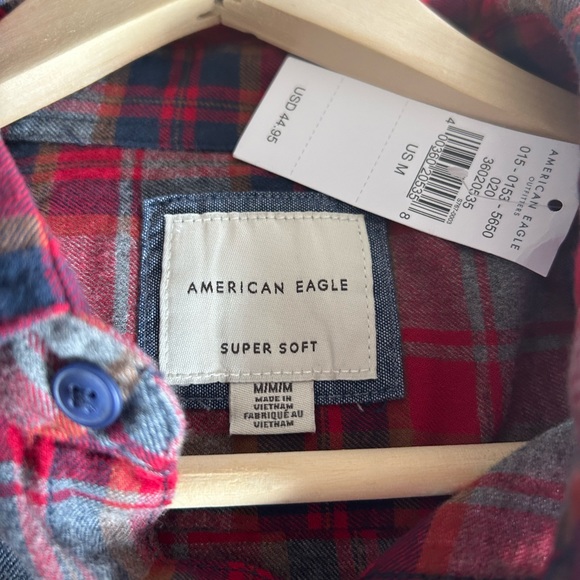 AE Super Soft Plaid Everyday Shirt NWT - Picture 3 of 4
